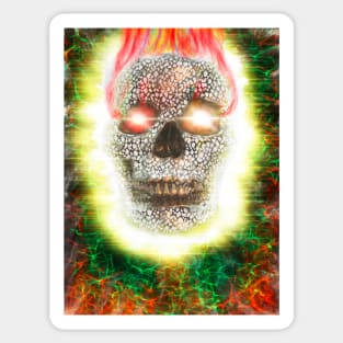 Skull on Fire Sticker